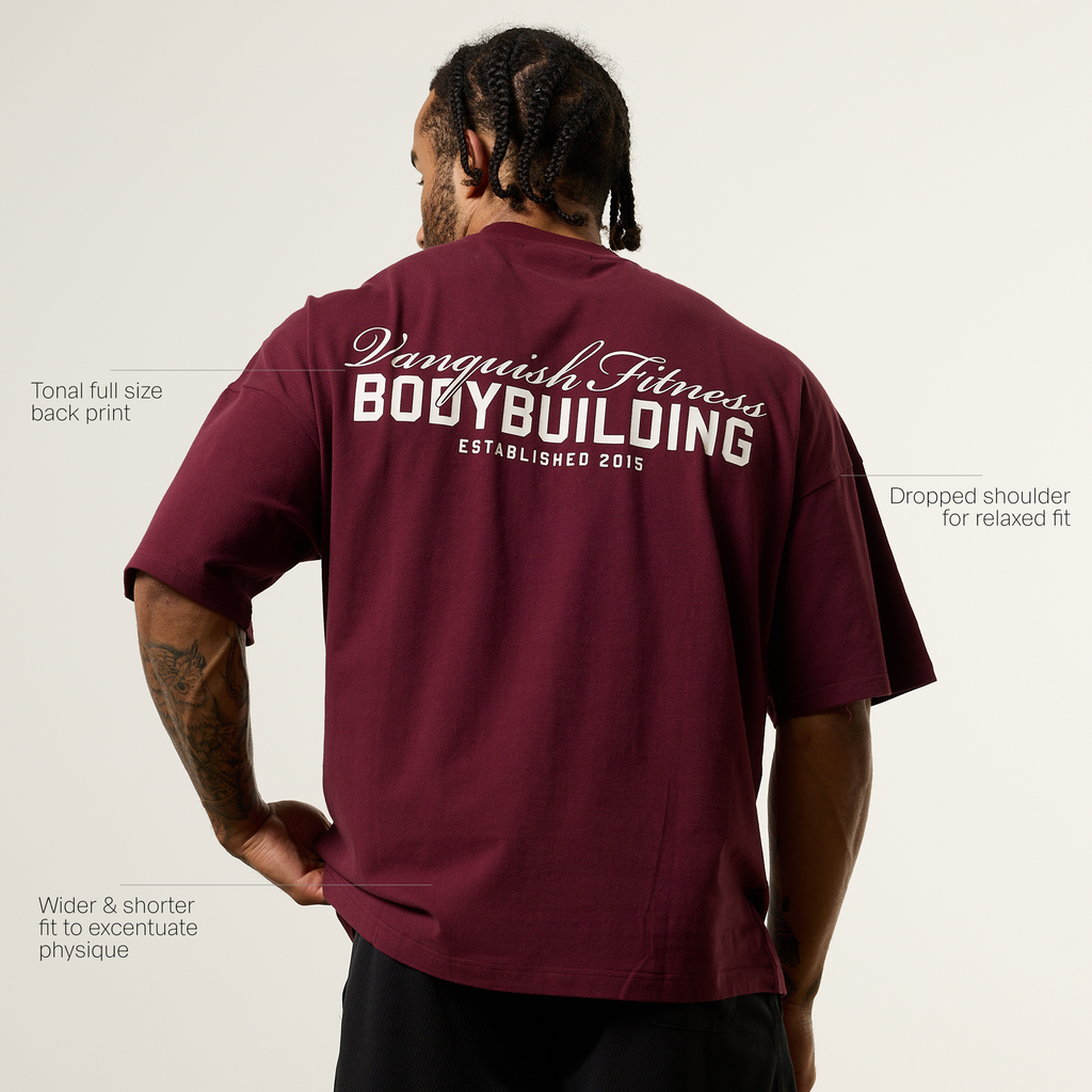 Vanquish Bodybuilding Oxblood Oversized Boxy T Shirt