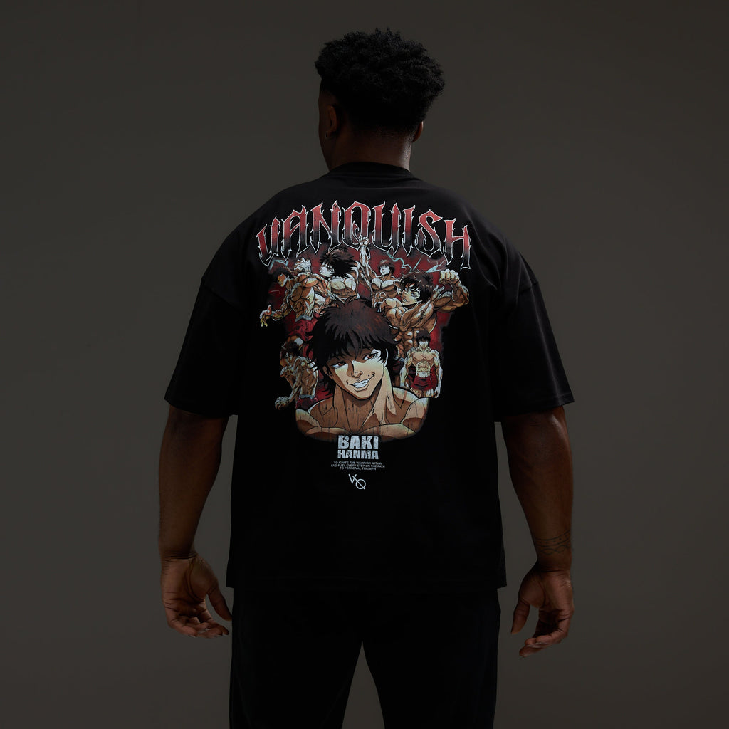 VQ x Baki: Black Baki Boxy Oversized T Shirt