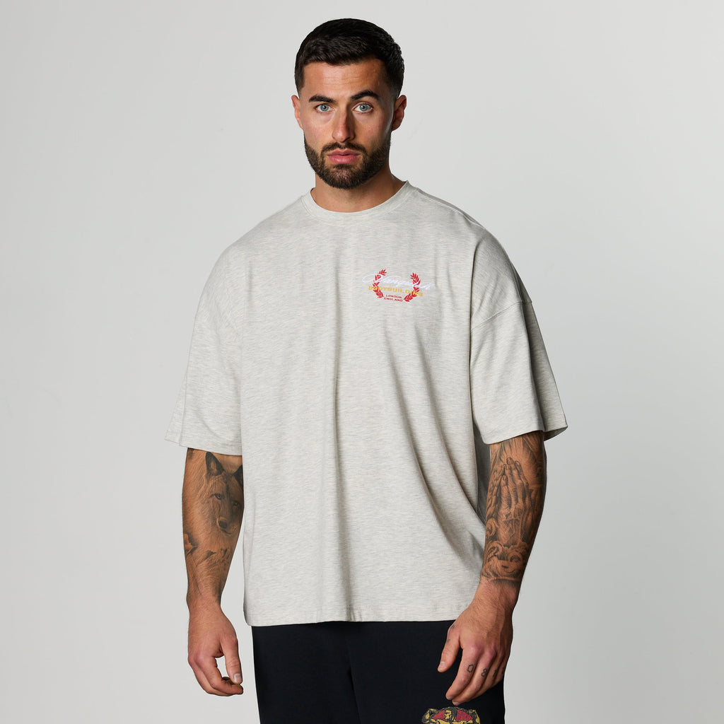 GOLDEN BOY ASH GREY BOXY OVERSIZED T SHIRT