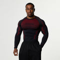 TRIBAL COMPRESSION BLACK AND RED LONG SLEEVE T SHIRT