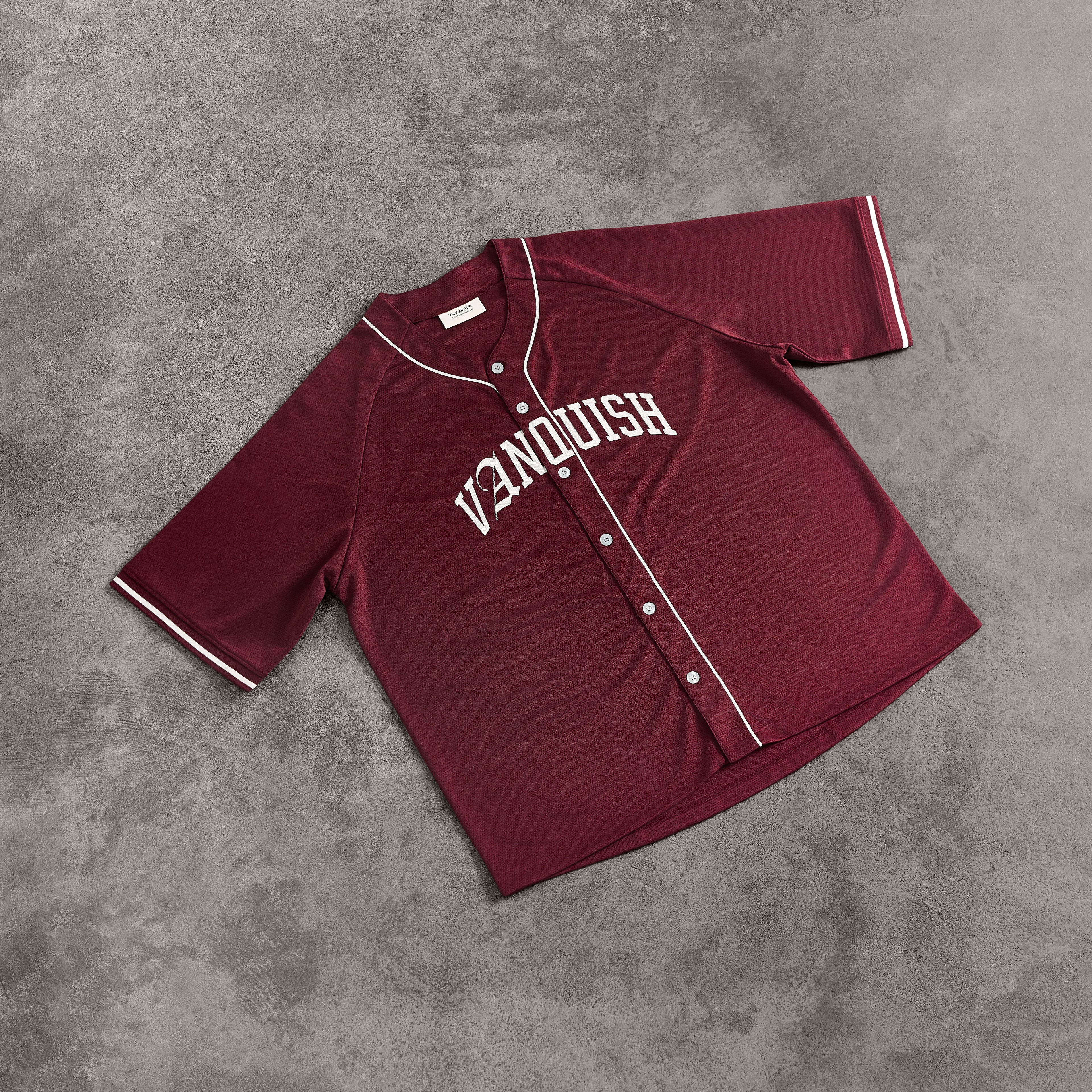 VANQUISH RED OVERSIZED BASEBALL JERSEY