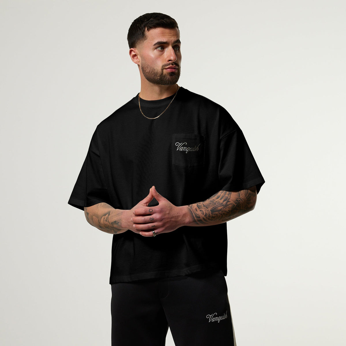 Vanquish Off Season Black Oversized Boxy Pocket T Shirt