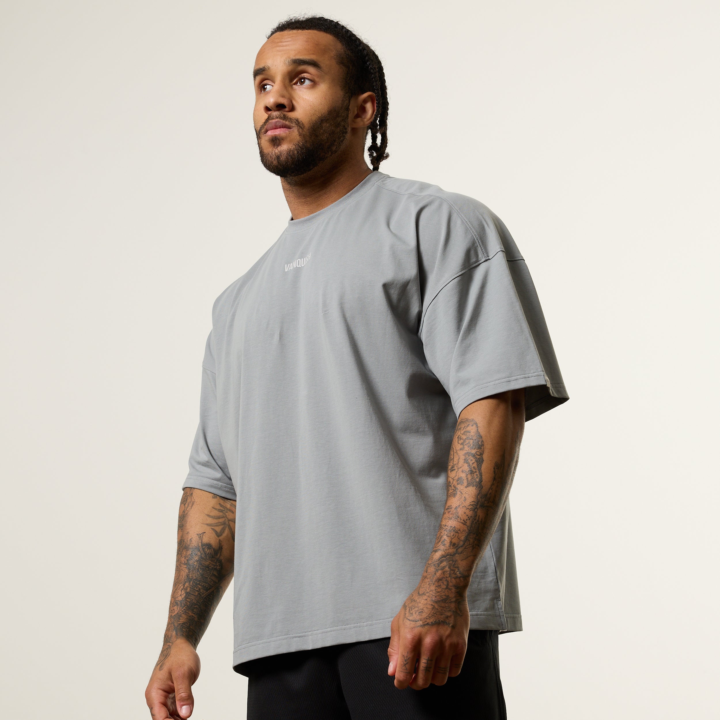 Vanquish Essential V2 Steel Grey Oversized Boxy T Shirt
