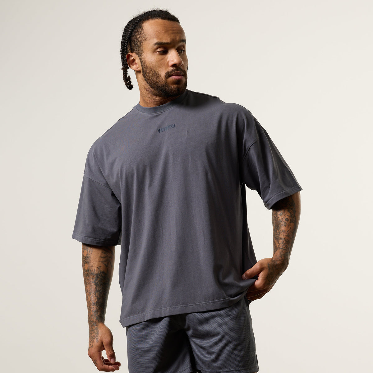 Vanquish Essential V2 Denim Blue Oversized Boxy T Shirt