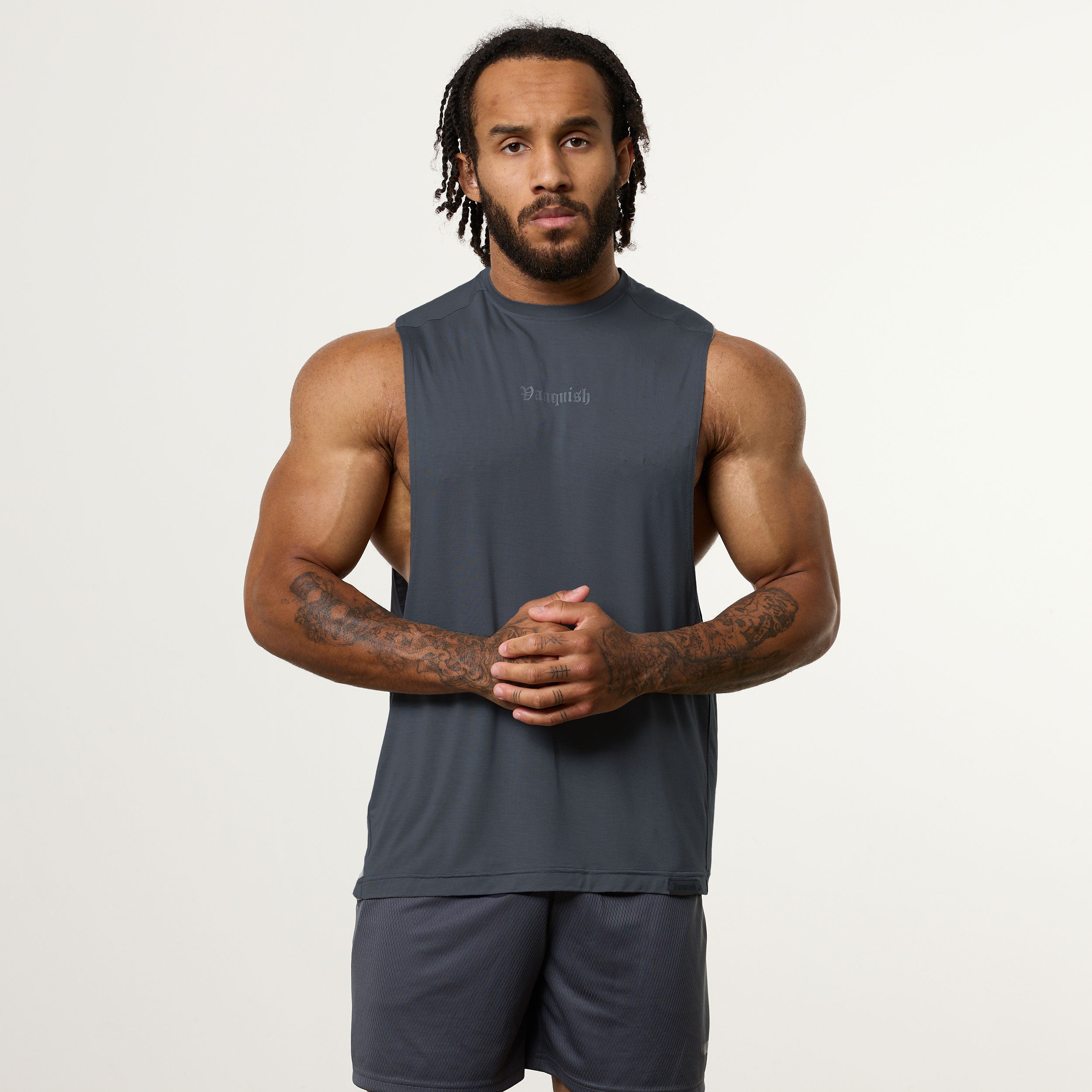 Vanquish Ultra Soft Denim Blue Oversized Sleeveless T Shirt