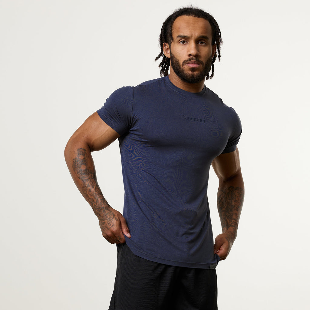 Vanquish Ultra Soft Navy Blue Slim Fit T Shirt