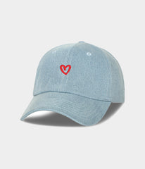 DENIM DRAWN HEART.