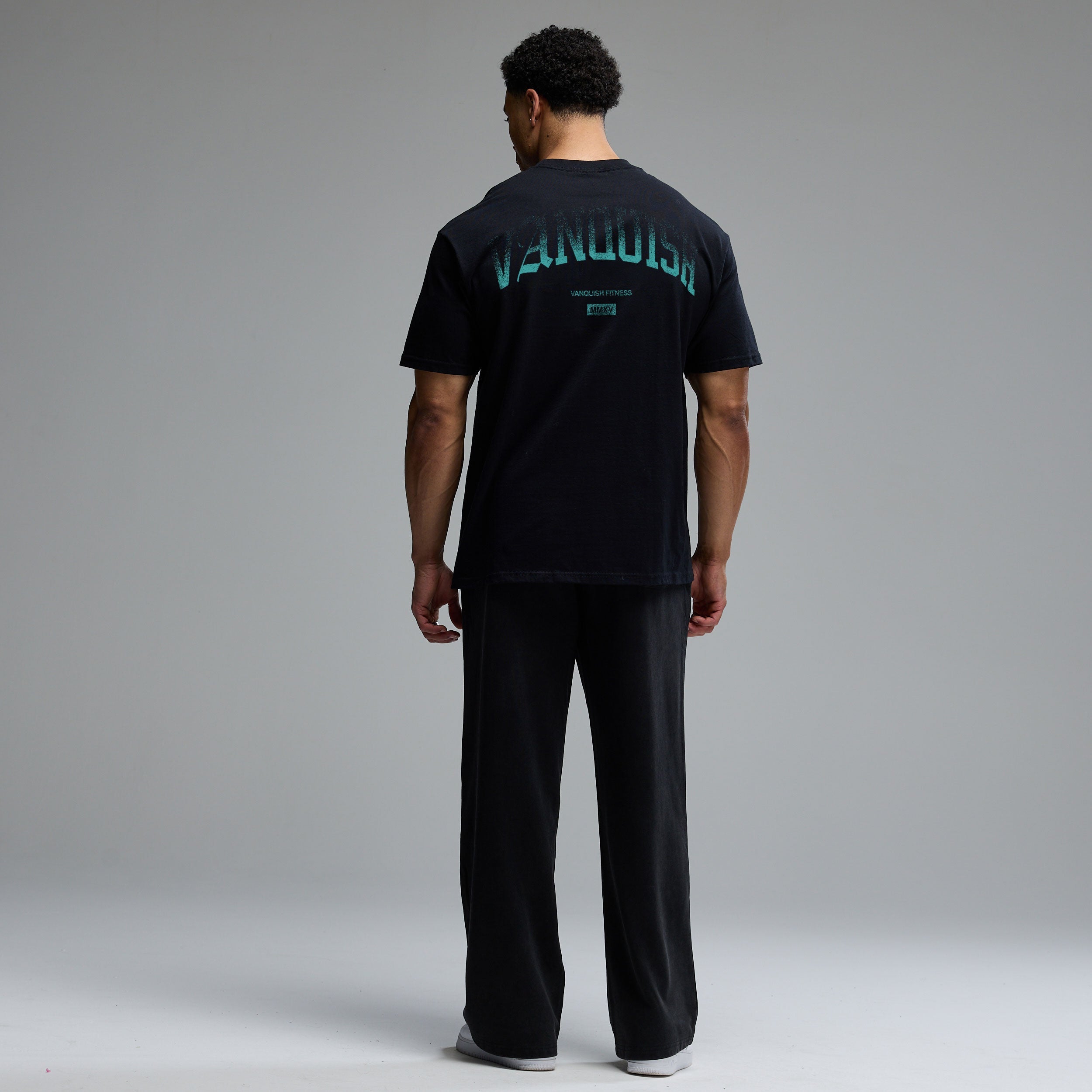 REVOLVE FADE AQUA BLACK OVERSIZED T SHIRT