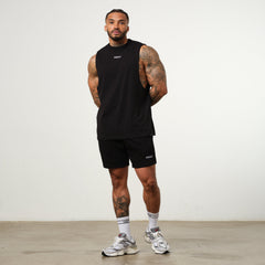 Vanquish Essential Black Oversized Sleeveless T Shirt