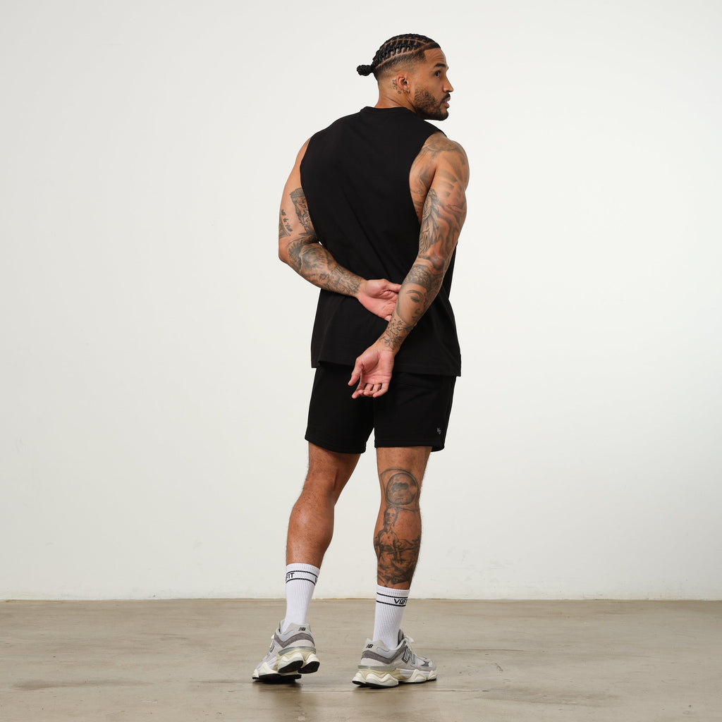 Vanquish Essential Black Oversized Sleeveless T Shirt