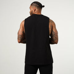 Vanquish Essential Black Oversized Sleeveless T Shirt