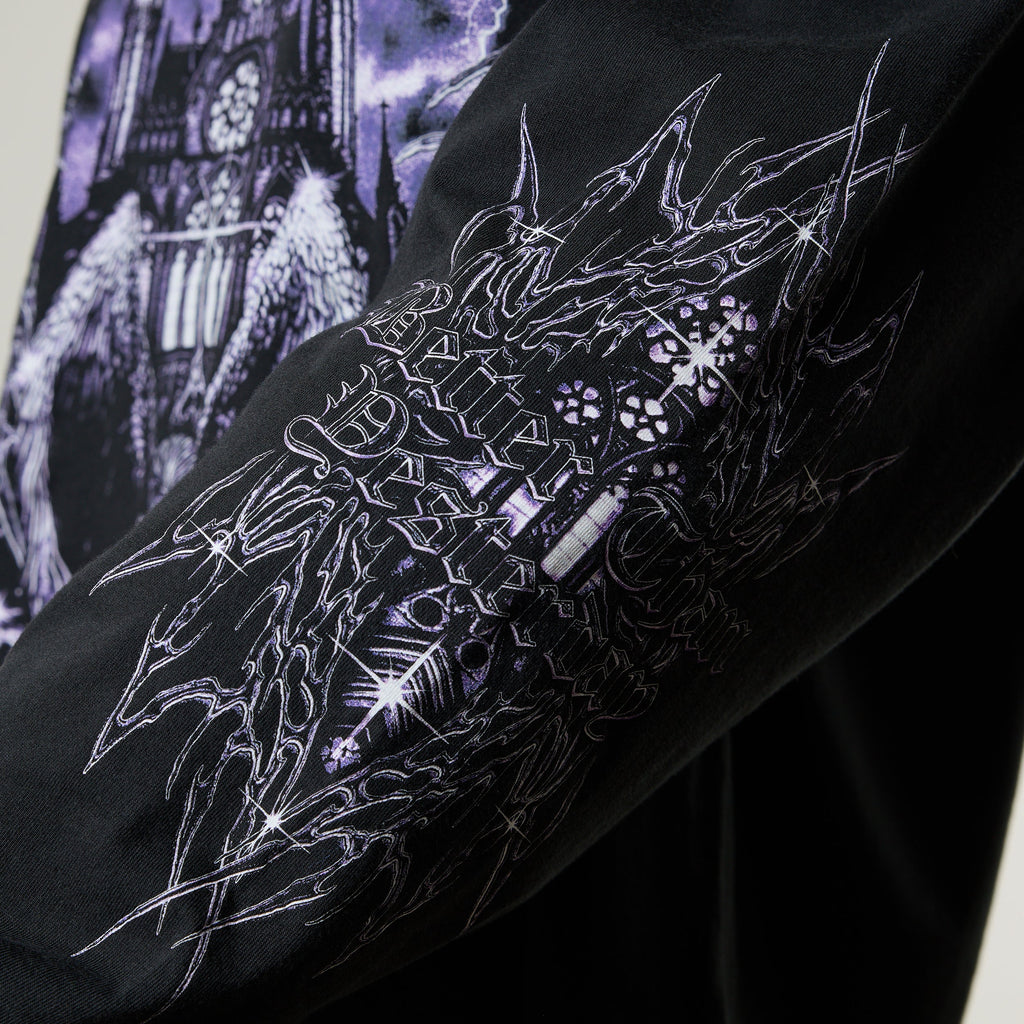 Vanquish Obsidian Black Angel Oversized Boxy Long Sleeve T Shirt