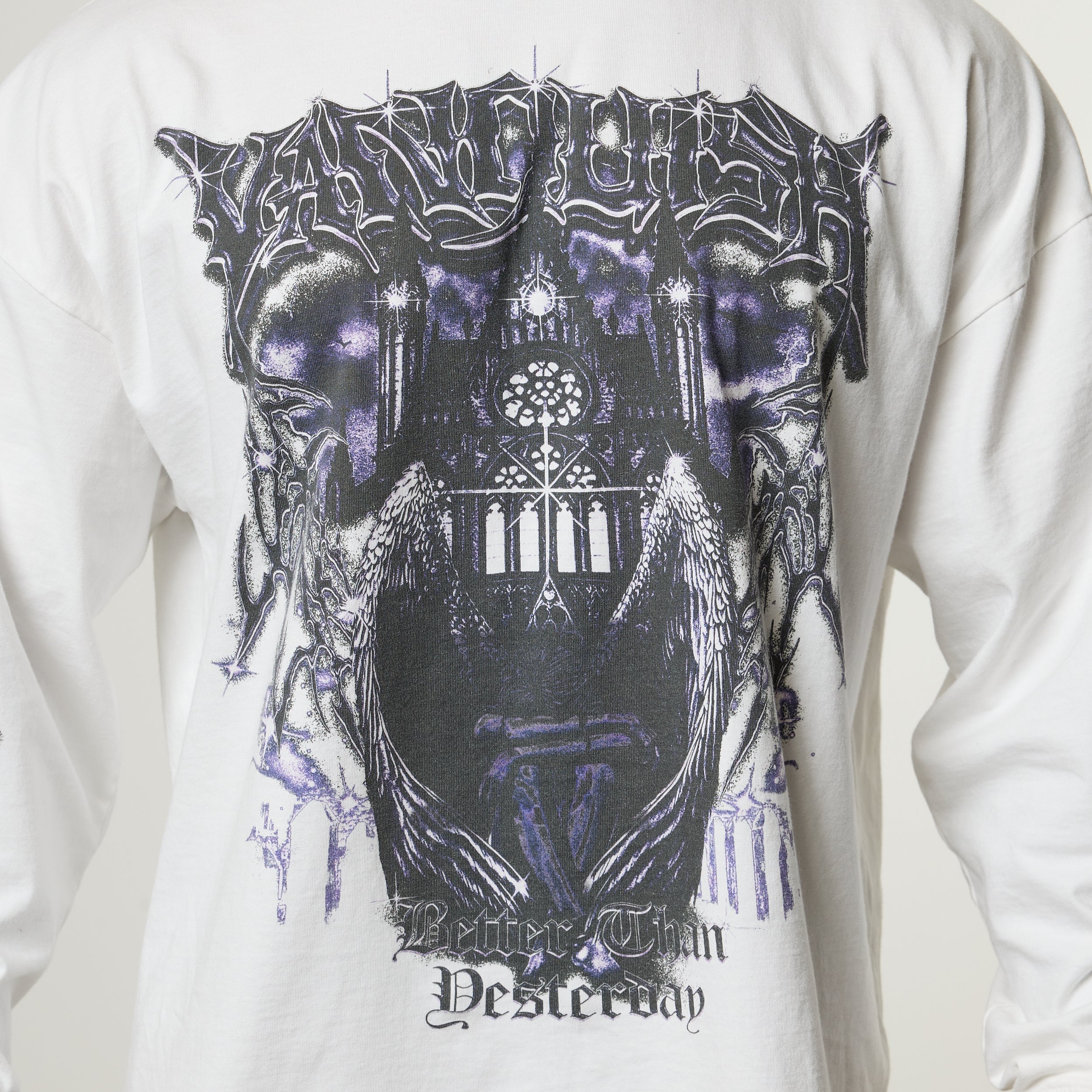 Vanquish Obsidian White Angel Oversized Boxy Long Sleeve T Shirt
