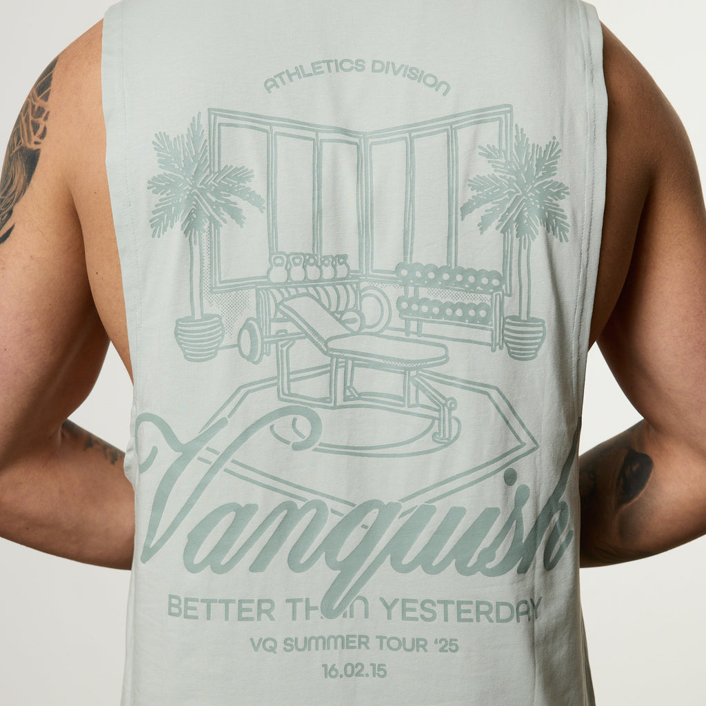 Vanquish Off Season Green Sleeveless T Shirt
