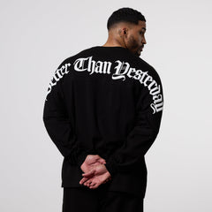 Vanquish Dark Script Black Oversized Long Sleeve T-Shirt