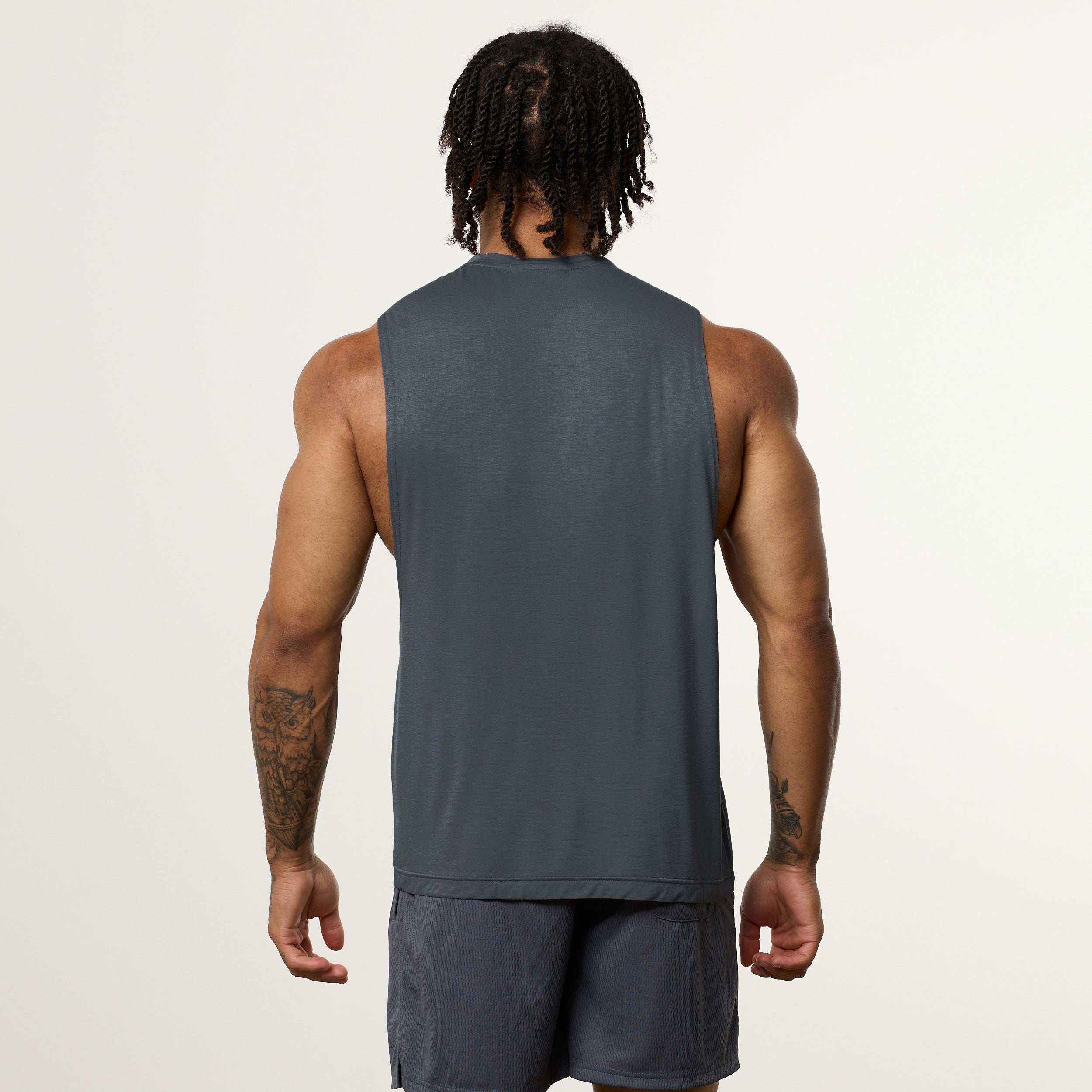 Vanquish Ultra Soft Denim Blue Oversized Sleeveless T Shirt