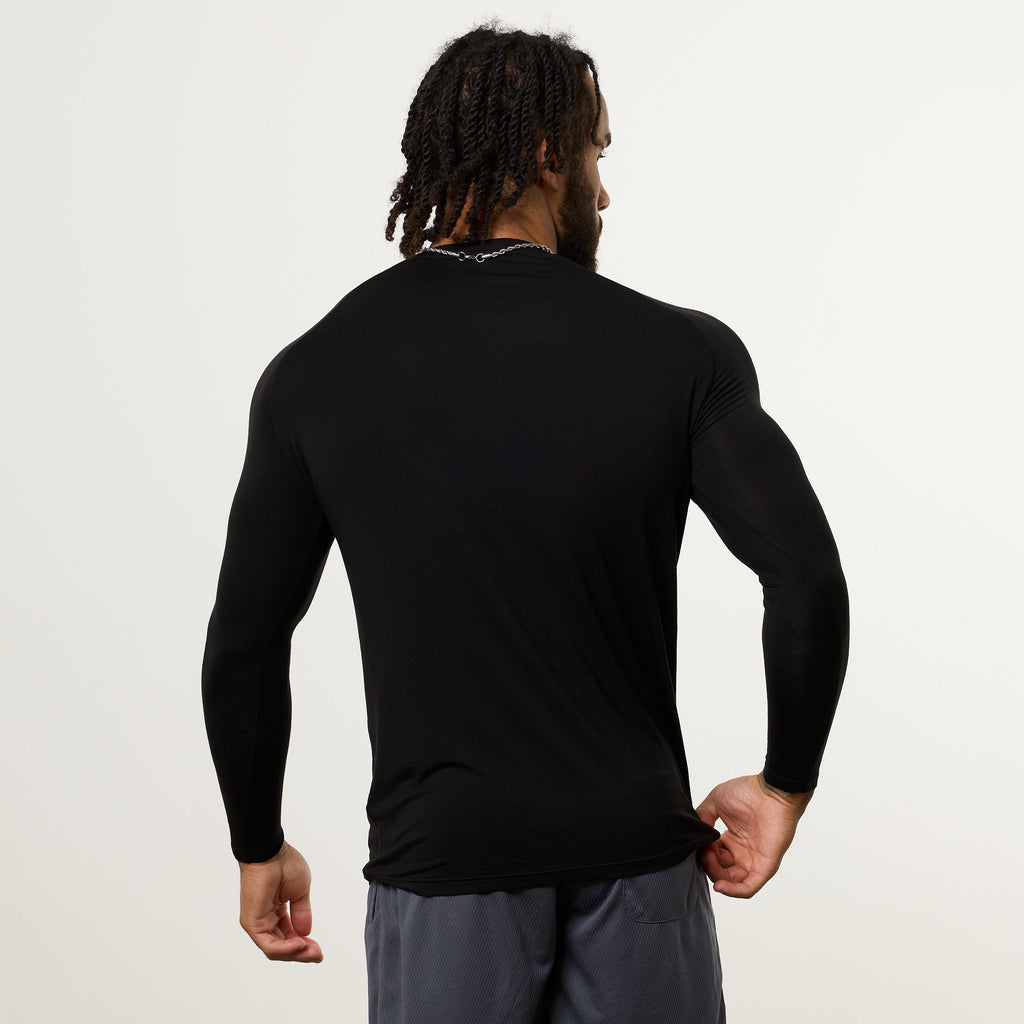 Vanquish Ultra Soft Black Long Sleeve Slim Fit T Shirt