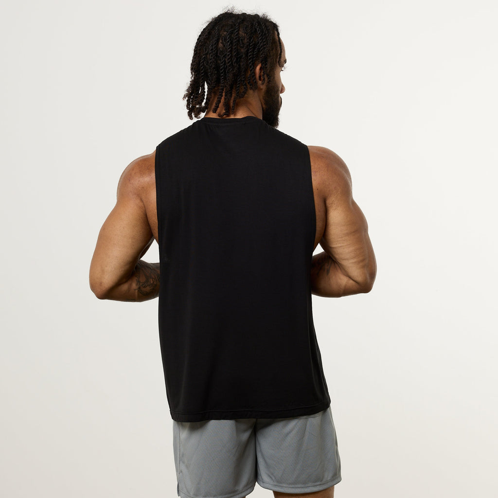 Vanquish Ultra Soft Black Oversized Sleeveless T Shirt