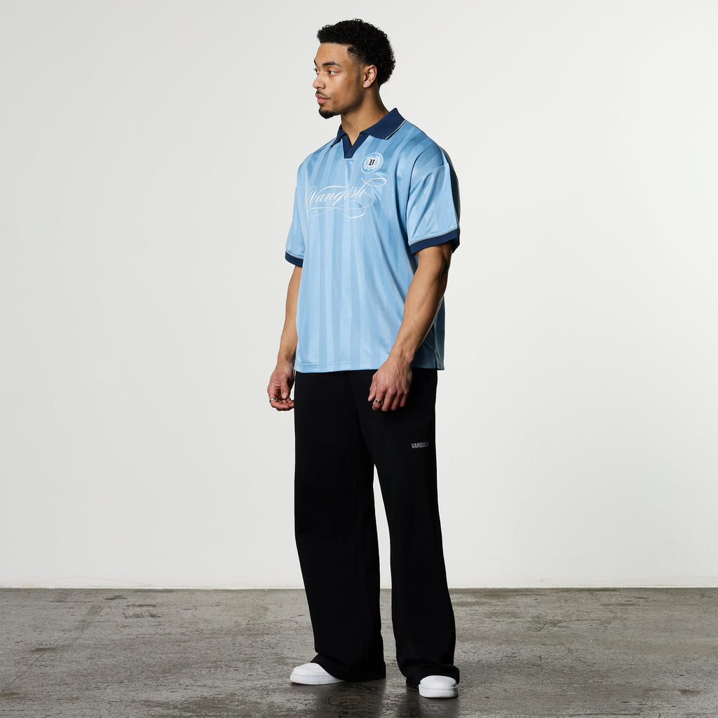 VANQUISH BLUE OVERSIZED BOXY FOOTBALL JERSEY