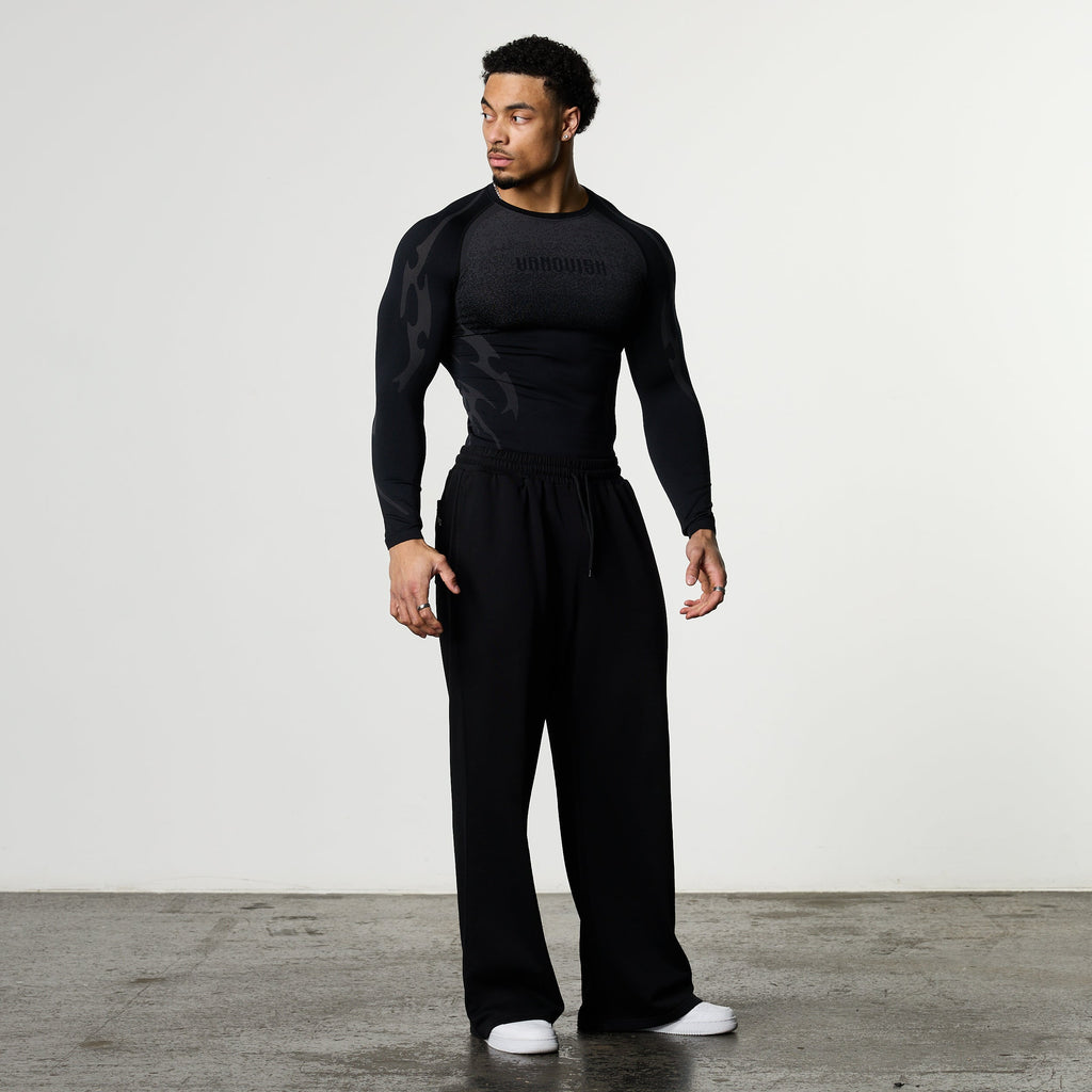 TRIBAL COMPRESSION BLACK LONG SLEEVE T SHIRT
