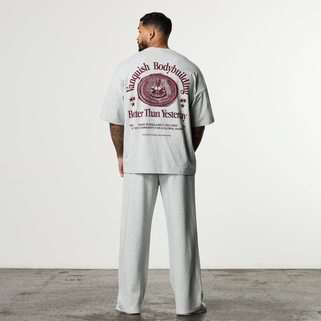 HERITAGE AND STRENGTH GREY BOXY OVERSIZED T SHIRT