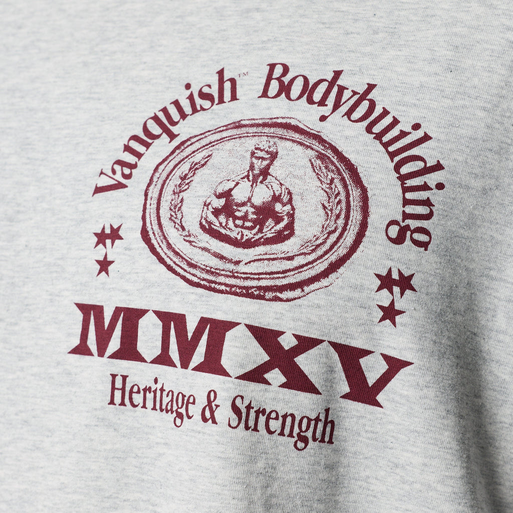 HERITAGE AND STRENGTH GREY BOXY OVERSIZED T SHIRT