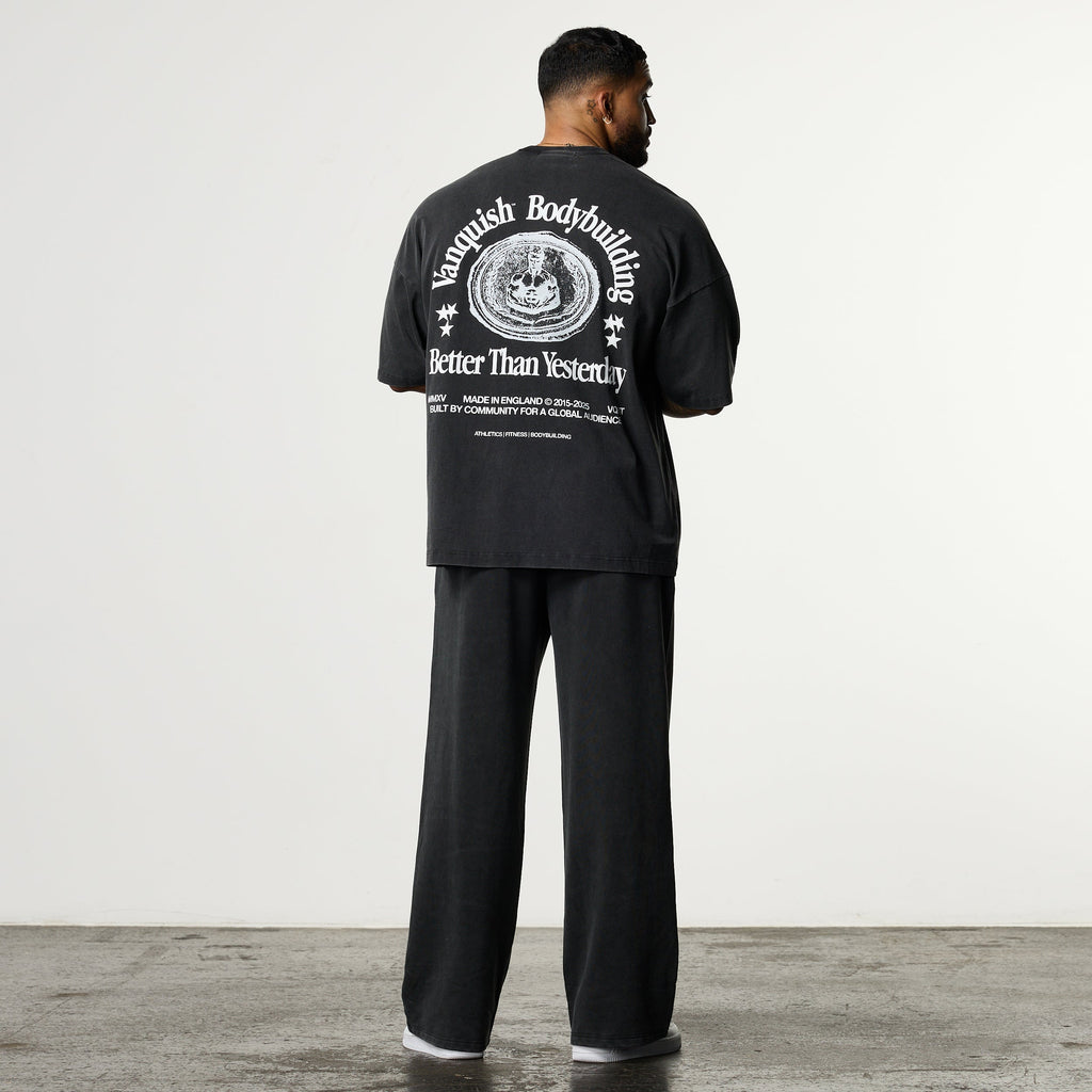 HERITAGE AND STRENGTH BLACK BOXY OVERSIZED T SHIRT