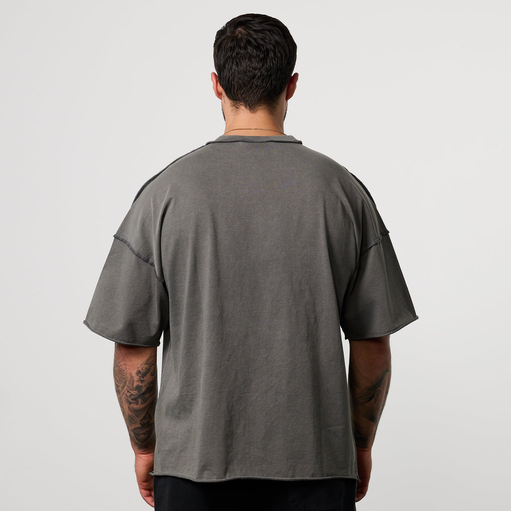 WASHED GREY OVERSIZED BOXY T SHIRT
