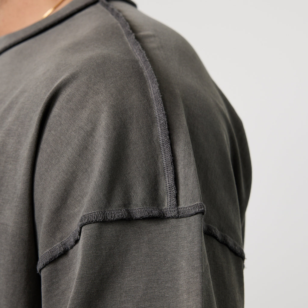 WASHED GREY OVERSIZED BOXY T SHIRT