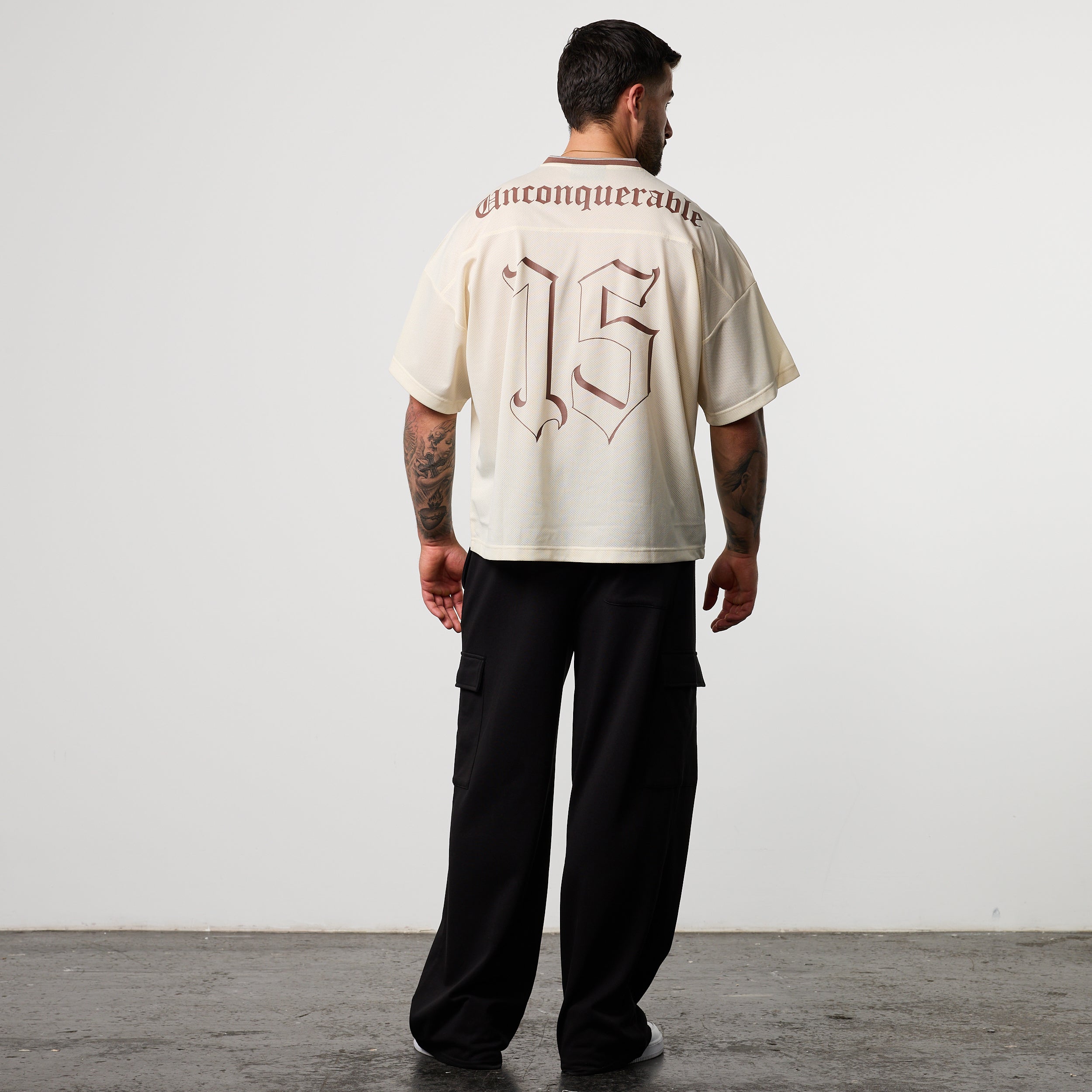 Varsity Off White Oversized Boxy Football Jersey