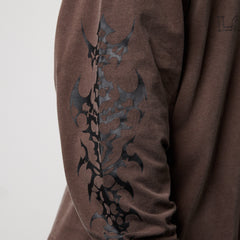 BLACK FORGE WASHED BROWN OVERSIZED LONG SLEEVE T SHIRT