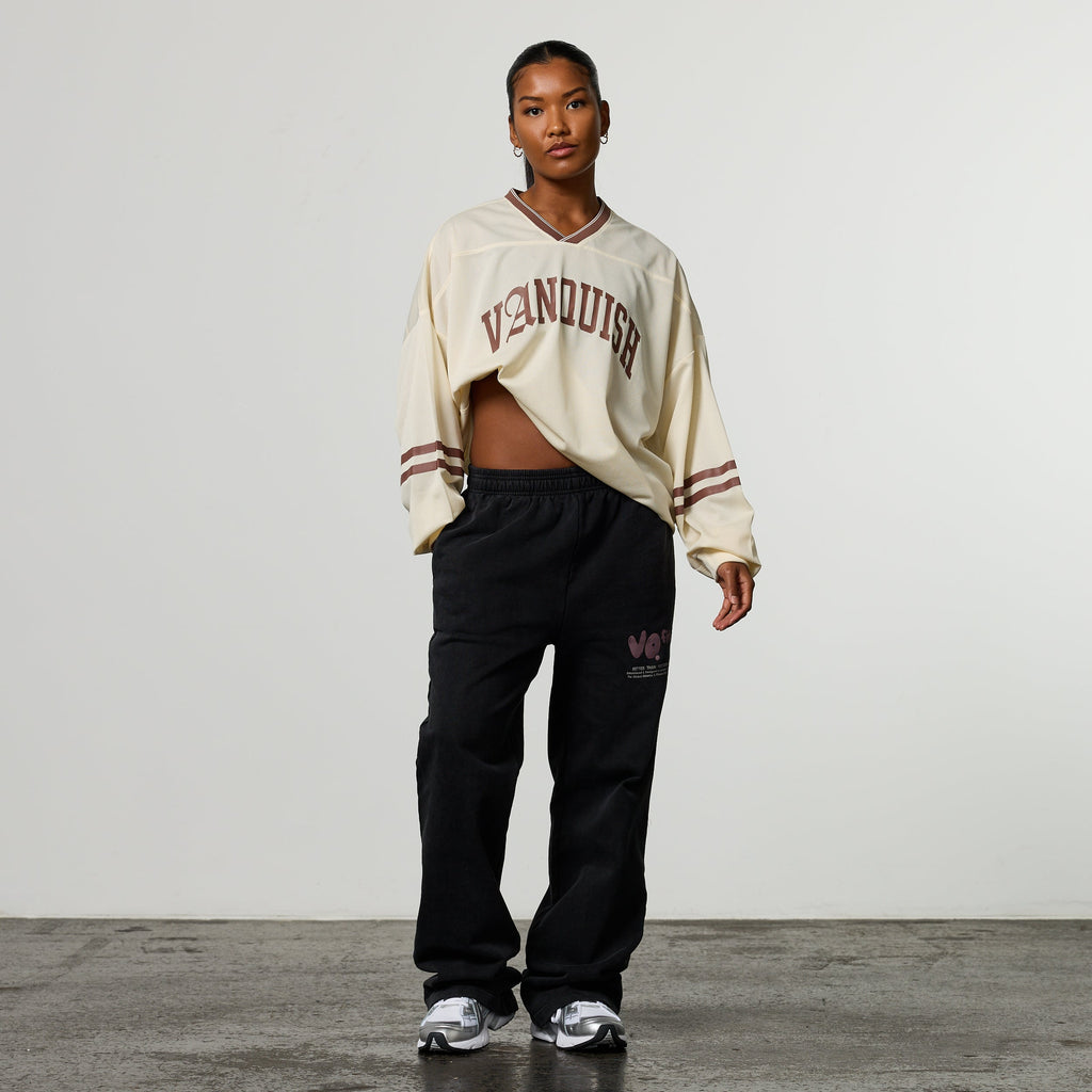 Varsity Off White Oversized Boxy Hockey Jersey