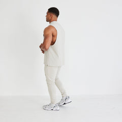 Vanquish Essential Stone Oversized Sleeveless T Shirt