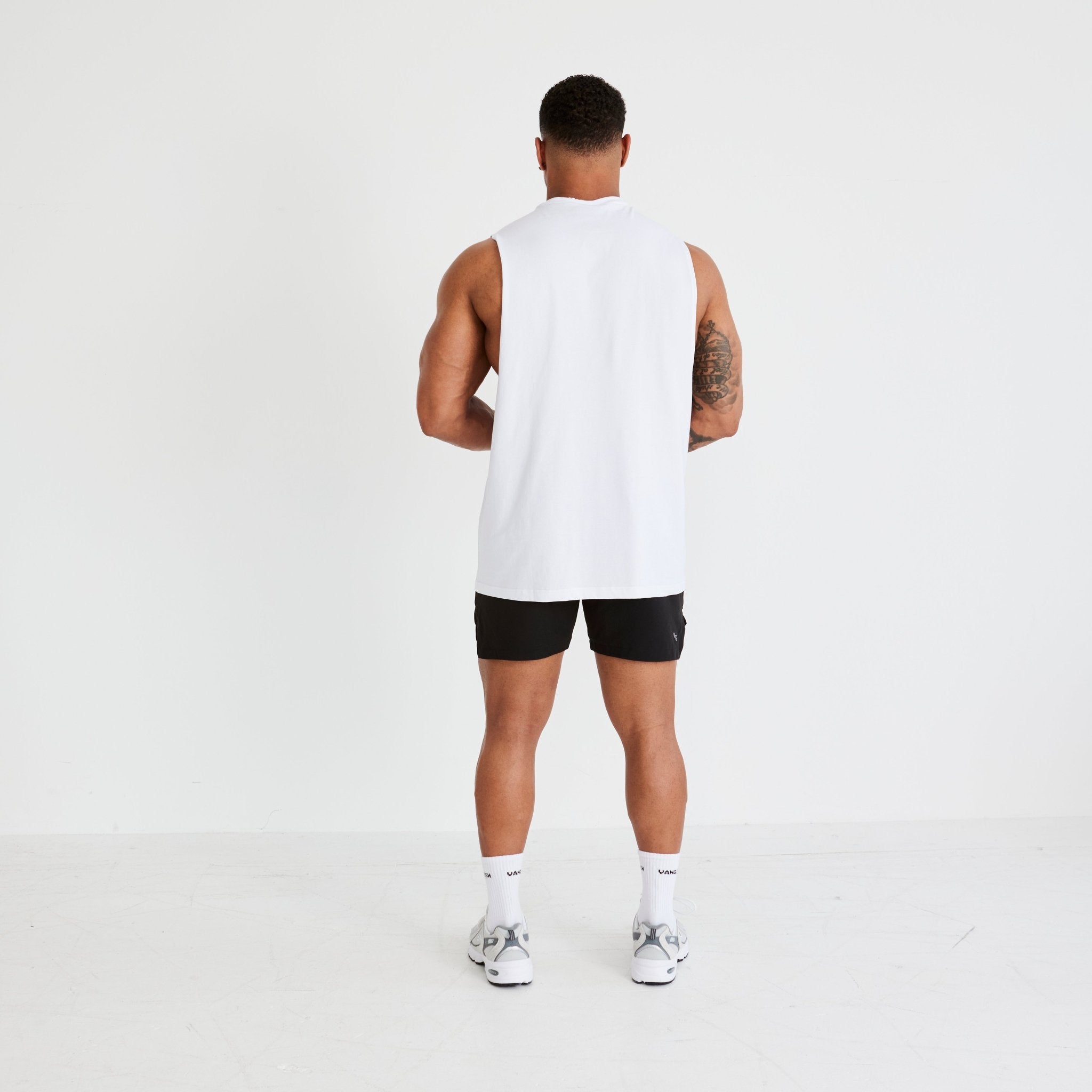 Vanquish Essential White Oversized Sleeveless T Shirt